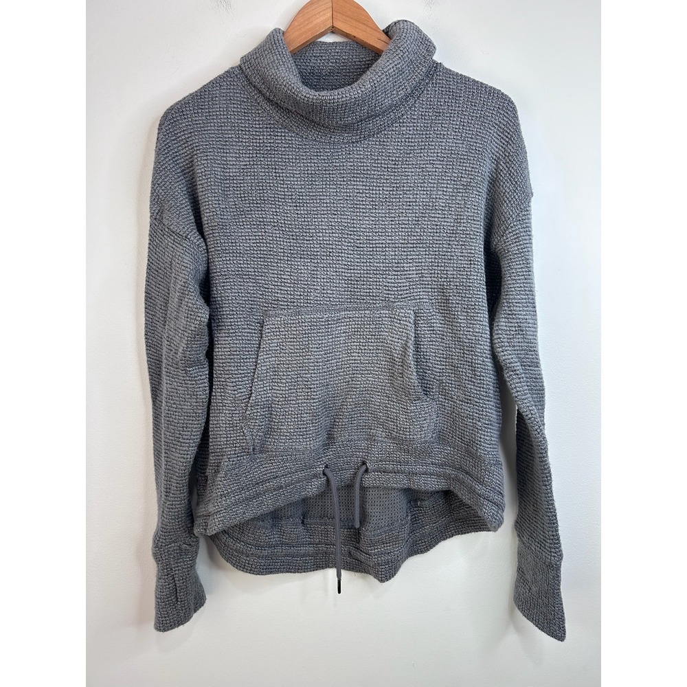 Sweaty Betty Grey Textured Funnel Neck Pullover Sweater Women Sz S Athleisure